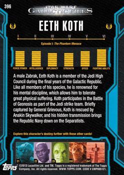 2013 Topps Star Wars: Galactic Files Series 2 #396 Eeth Koth Back