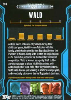 2013 Topps Star Wars: Galactic Files Series 2 #399 Wald Back