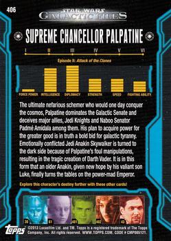2013 Topps Star Wars: Galactic Files Series 2 #406 Supreme Chancellor Palpatine Back