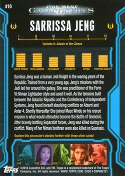 2013 Topps Star Wars: Galactic Files Series 2 #410 Sarrissa Jeng Back