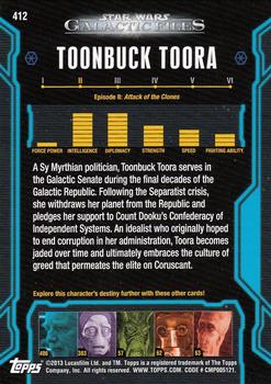 2013 Topps Star Wars: Galactic Files Series 2 #412 Toonbuck Toora Back