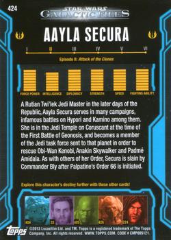 2013 Topps Star Wars: Galactic Files Series 2 #424 Aayla Secura Back