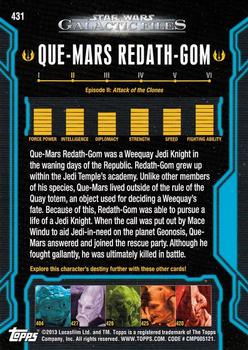 2013 Topps Star Wars: Galactic Files Series 2 #431 Que-Mars Redath-Gom Back