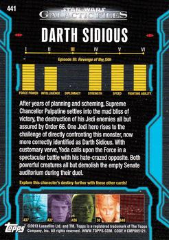 2013 Topps Star Wars: Galactic Files Series 2 #441 Darth Sidious Back
