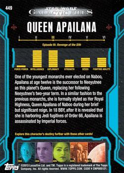 2013 Topps Star Wars: Galactic Files Series 2 #449 Queen Apailana Back