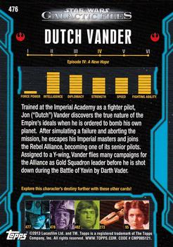 2013 Topps Star Wars: Galactic Files Series 2 #476 Dutch Vander Back