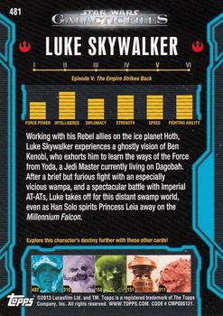 2013 Topps Star Wars: Galactic Files Series 2 #481 Luke Skywalker Back