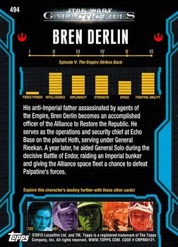 2013 Topps Star Wars: Galactic Files Series 2 #494 Bren Derlin Back