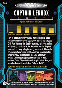 2013 Topps Star Wars: Galactic Files Series 2 #500 Captain Lennox Back