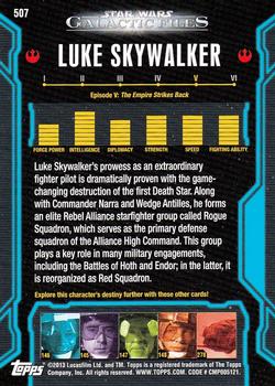 2013 Topps Star Wars: Galactic Files Series 2 #507 Luke Skywalker Back
