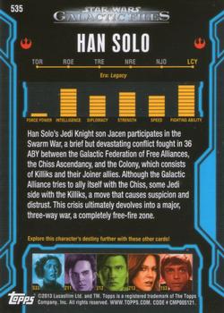 2013 Topps Star Wars: Galactic Files Series 2 #535 Han Solo Back