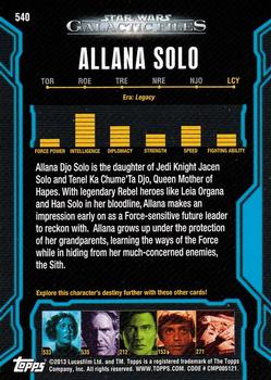 2013 Topps Star Wars: Galactic Files Series 2 #540 Allana Solo Back