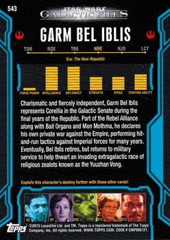 2013 Topps Star Wars: Galactic Files Series 2 #543 Garm Bel Iblis Back