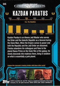 2013 Topps Star Wars: Galactic Files Series 2 #545 Kazdan Paratus Back