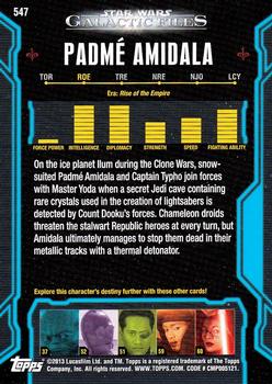 2013 Topps Star Wars: Galactic Files Series 2 #547 Padmé Amidala Back