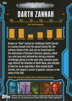 2013 Topps Star Wars: Galactic Files Series 2 #554 Darth Zannah Back