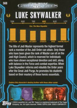 2013 Topps Star Wars: Galactic Files Series 2 #568 Luke Skywalker Back