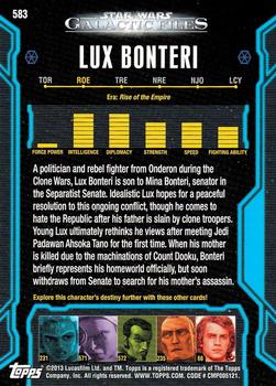 2013 Topps Star Wars: Galactic Files Series 2 #583 Lux Bonteri Back