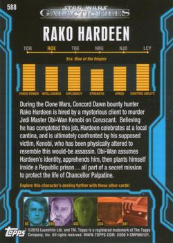 2013 Topps Star Wars: Galactic Files Series 2 #588 Rako Hardeen Back