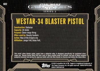 2013 Topps Star Wars: Galactic Files Series 2 #602 WESTAR-34 Blaster Pistol Back