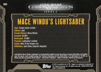 2013 Topps Star Wars: Galactic Files Series 2 #605 Mace Windu's Lightsaber Back