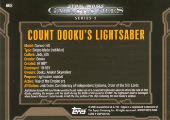 2013 Topps Star Wars: Galactic Files Series 2 #608 Count Dooku's Lightsaber Back