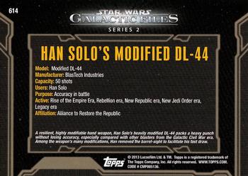 2013 Topps Star Wars: Galactic Files Series 2 #614 Han Solo's Modified DL-44 Back