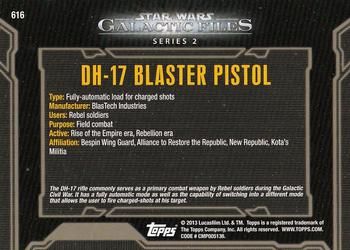 2013 Topps Star Wars: Galactic Files Series 2 #616 DH-17 Blaster Pistol Back