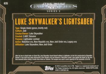2013 Topps Star Wars: Galactic Files Series 2 #635 Luke Skywalker's Lightsaber Back