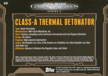 2013 Topps Star Wars: Galactic Files Series 2 #636 Class-A Thermal Detonator Back