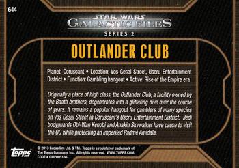 2013 Topps Star Wars: Galactic Files Series 2 #644 Outlander Club Back