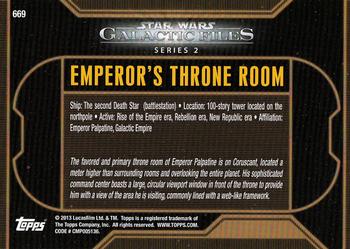 2013 Topps Star Wars: Galactic Files Series 2 #669 Emperor's Throne Room Back