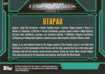 2013 Topps Star Wars: Galactic Files Series 2 #677 Utapau Back