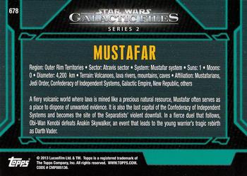 2013 Topps Star Wars: Galactic Files Series 2 #678 Mustafar Back