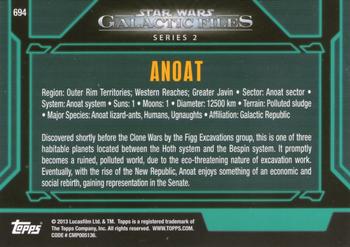 2013 Topps Star Wars: Galactic Files Series 2 #694 Anoat Back