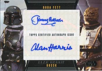 2013 Topps Star Wars: Galactic Files Series 2 - Dual Autographs #2 Jeremy Bulloch / Alan Harris Front