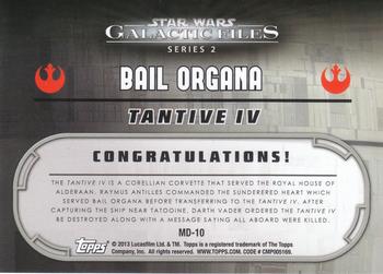 2013 Topps Star Wars: Galactic Files Series 2 - Medallion Relics #MD-10 Bail Organa Back