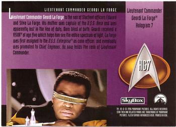 1996 SkyBox Star Trek: The Next Generation Season 4 - Holograms #HG7 Lt. Commander Geordi La Forge Back