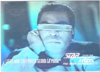 1996 SkyBox Star Trek: The Next Generation Season 4 - Holograms #HG7 Lt. Commander Geordi La Forge Front