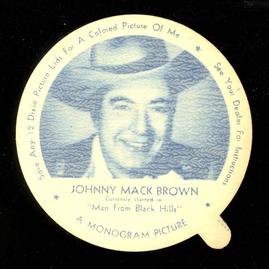 1952 Dixie Cup Lids Movie, Cowboy, and TV Stars (F5-18) #NNO Johnny Mack Brown Front