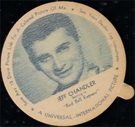 1952 Dixie Cup Lids Movie, Cowboy, and TV Stars (F5-18) #NNO Jeff Chandler Front