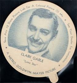 1952 Dixie Cup Lids Movie, Cowboy, and TV Stars (F5-18) #NNO Clark Gable Front
