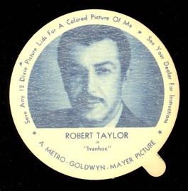 1952 Dixie Cup Lids Movie, Cowboy, and TV Stars (F5-18) #NNO Robert Taylor Front