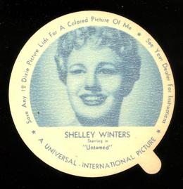1952 Dixie Cup Lids Movie, Cowboy, and TV Stars (F5-18) #NNO Shelley Winters Front