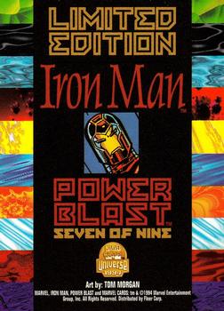 1994 Fleer Marvel Universe - Power Blast Rainbow #7 Iron Man Back