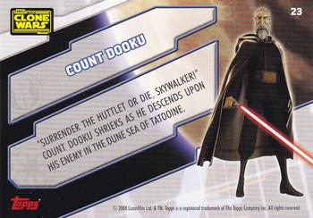 2008 Topps Star Wars The Clone Wars Stickers #23 Count Dooku Back