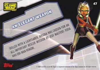 2008 Topps Star Wars The Clone Wars Stickers #47 An elegant weapon Back