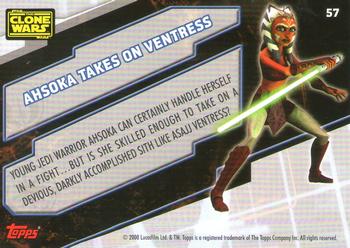 2008 Topps Star Wars The Clone Wars Stickers #57 Ahsoka takes on ventress Back