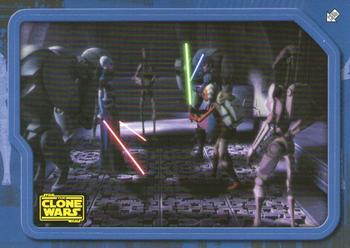 2008 Topps Star Wars The Clone Wars Stickers #57 Ahsoka takes on ventress Front