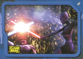 2008 Topps Star Wars The Clone Wars Stickers #78 Ventress vs. Obi-Wan Front